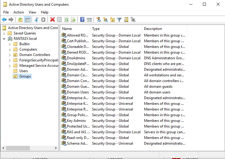 Active Directory Groups OU