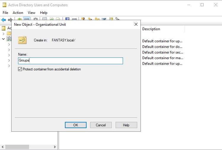 Active Directory New OU Creation