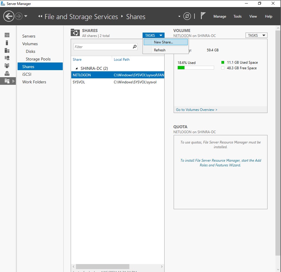 Active Directory Create New Share