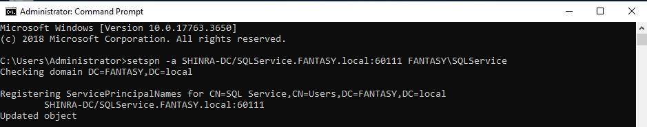 Active Directory Setting SPN