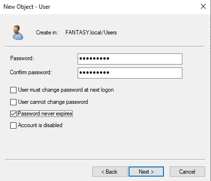 Active Directory User 1 Password