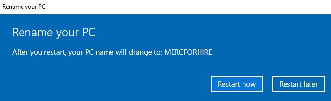 Windows 10 Client Rename Device