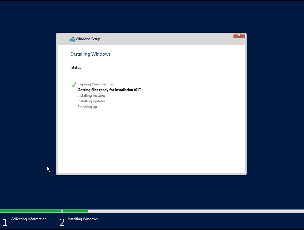Server Setup Wizard Installing
