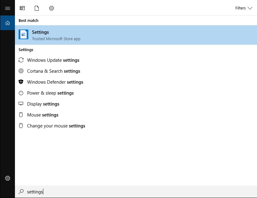 Windows Server Search Settings