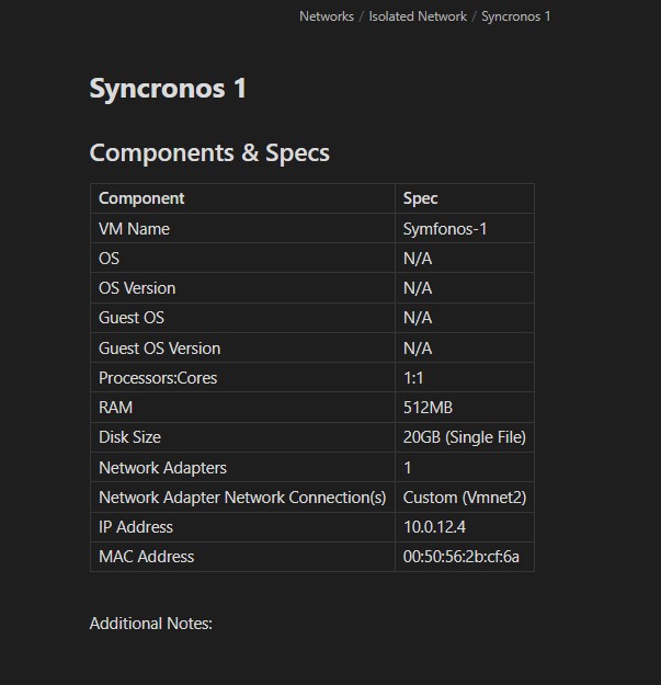 Symfonos: 1 Settings
