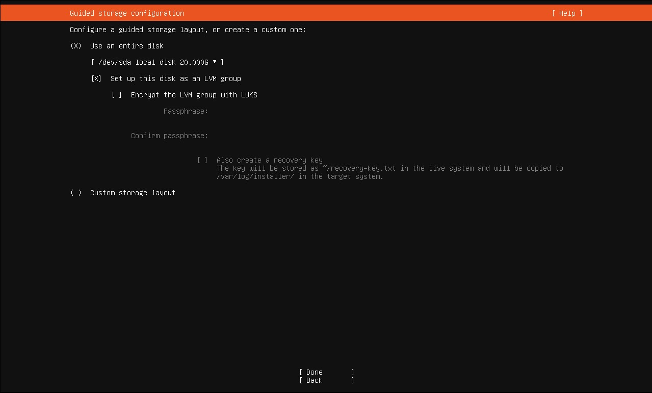 Ubuntu Setup Storage