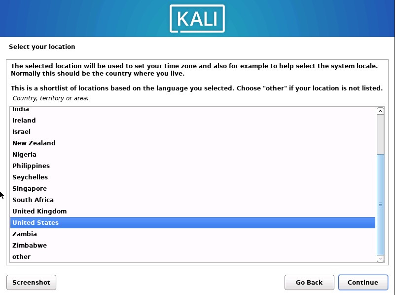 Kali Install Location