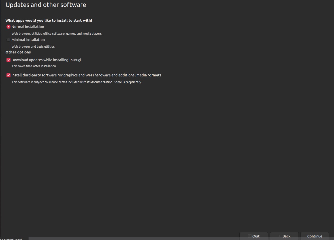 Tsurugi Install Wizard Updates