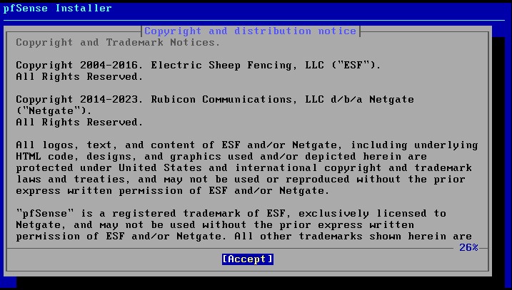 Installer Copyright Agreement Screen