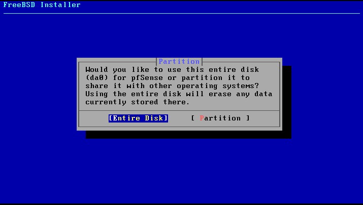 Installer Disk Partition Screen