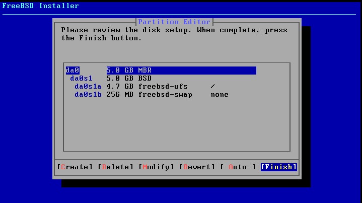 Installer Partition Editor Screen