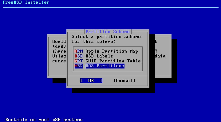 Installer Partition Scheme Screen