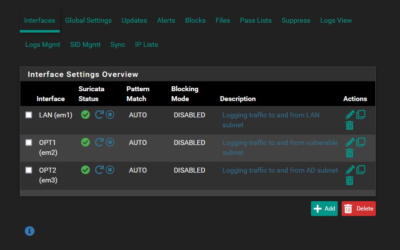 Suricata All Interfaces Enabled
