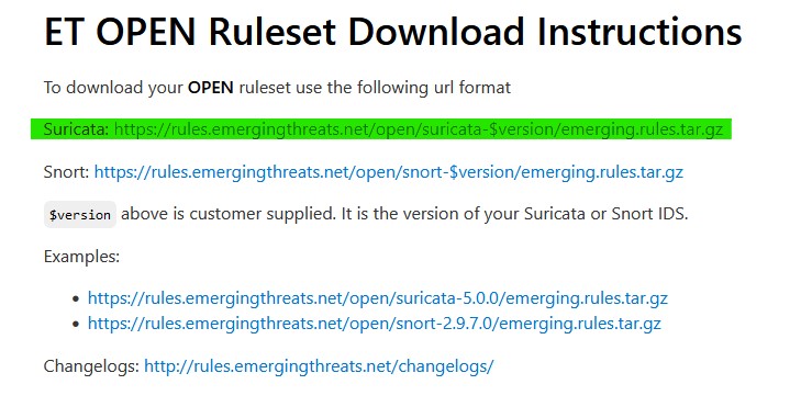 Suricata Package Installation