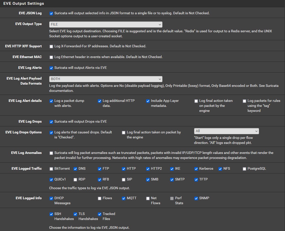 Suricata LAN Configuration