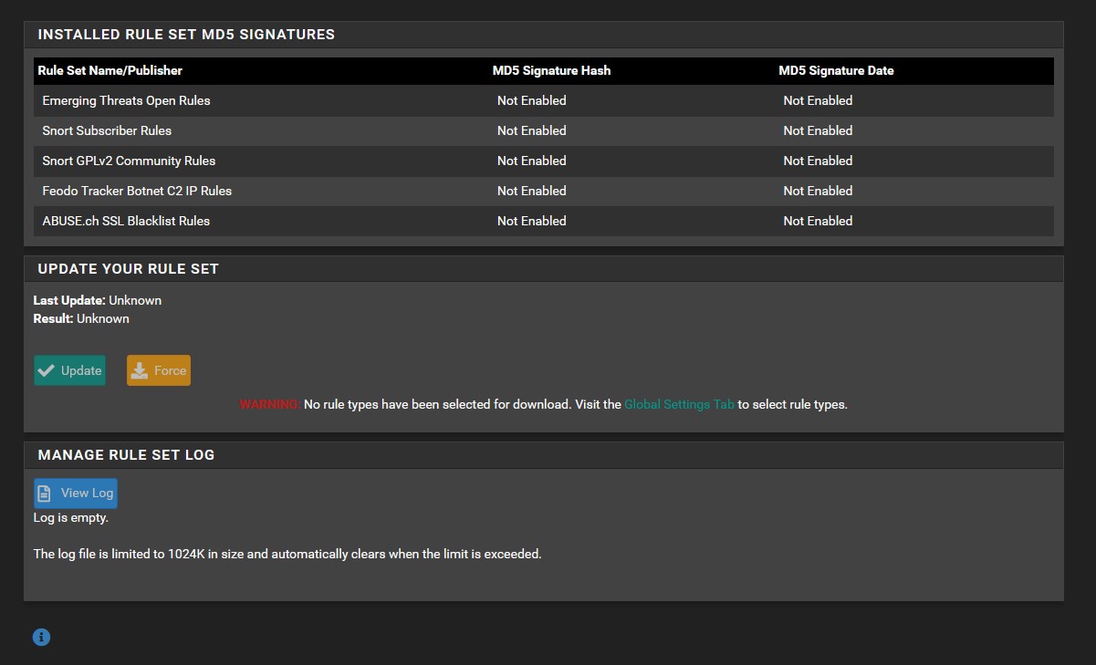 Suricata Update Page