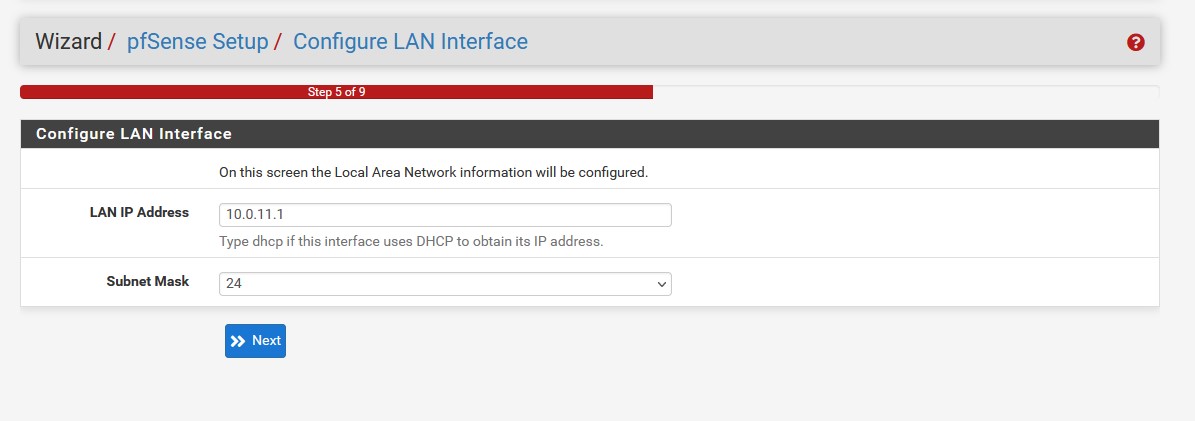 webConfigurator LAN Setup