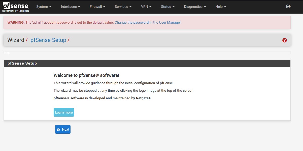 webConfigurator Setup Wizard